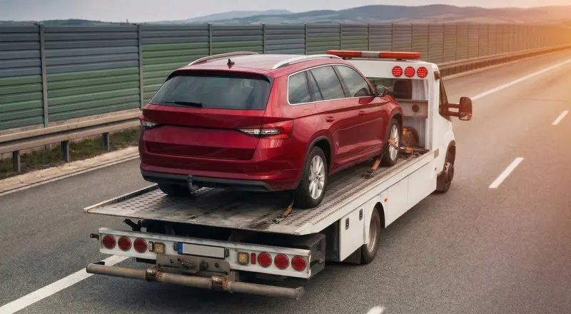 Guincho para carros em Caucaia – carro sendo carregado em plataforma